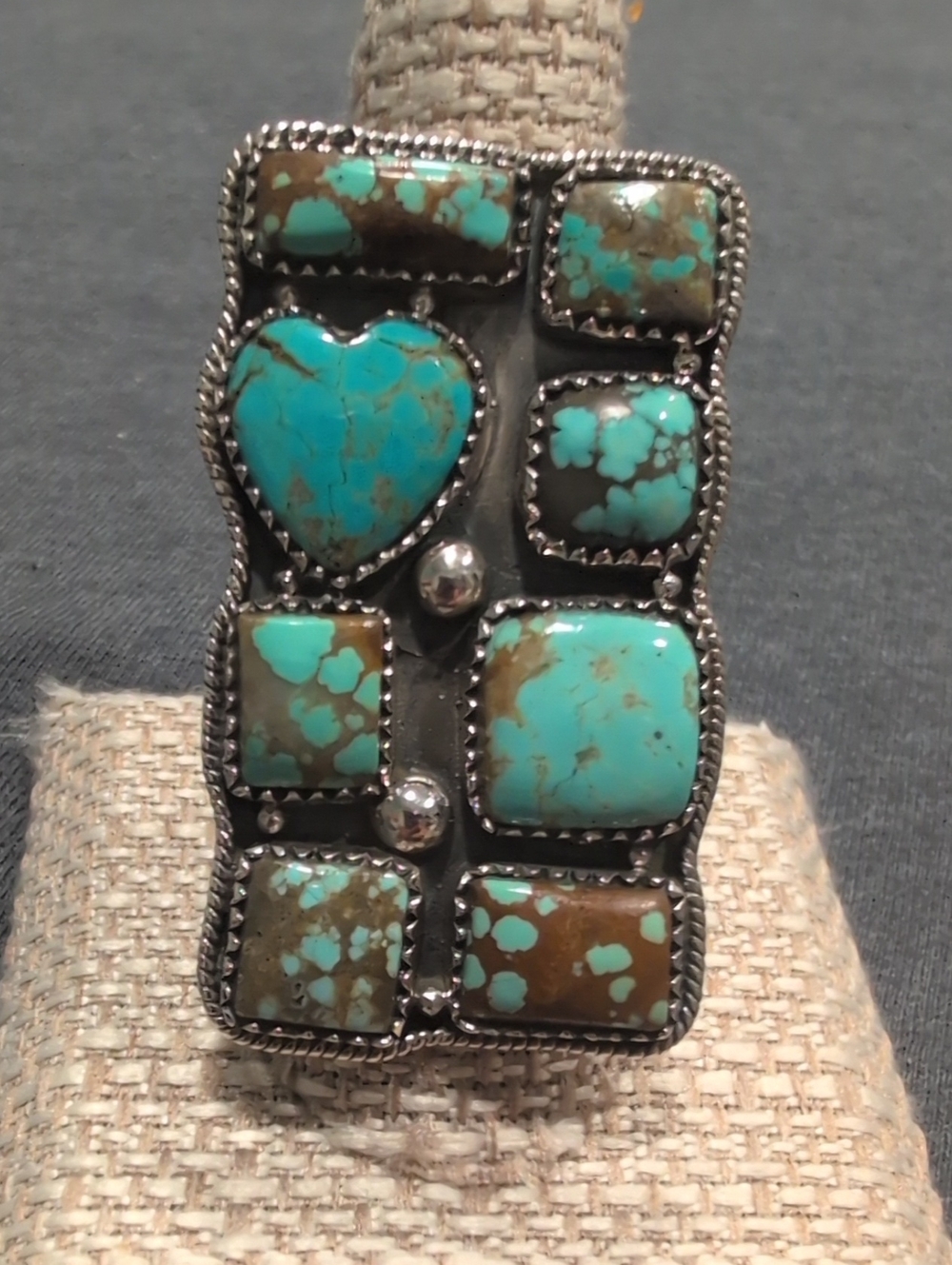 Mine 8 Turquoise Multi-Stone Sterling Silver Statement Ring